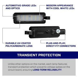 Dodge Challenger License Plate Lights - FORM Lighting - LED 6000K - Cool White - 2014